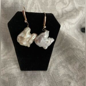 14K Baroque Pearl Earrings